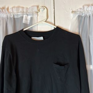 patrik ervell Pima Cotton Silk Sweater Men’s Medium Black With Chest Pocket